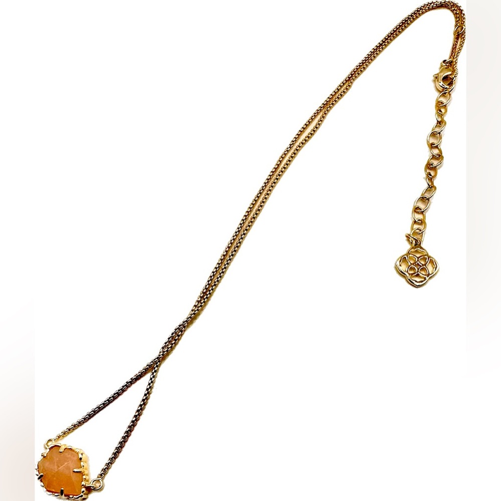Kendra Scott Gold & Pink Stone Necklace-w/Dust Bag-Never Used-Excel Condition - Picture 5 of 7